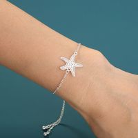New Simple Fashion Jewelry Starfish Element Sky Blue Luminous Silver Stretchable Adjustable Bracelet Jewelry main image 1
