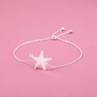 New Simple Fashion Jewelry Starfish Element Sky Blue Luminous Silver Stretchable Adjustable Bracelet Jewelry main image 4