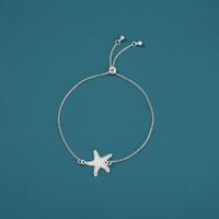 New Simple Fashion Jewelry Starfish Element Sky Blue Luminous Silver Stretchable Adjustable Bracelet Jewelry main image 5