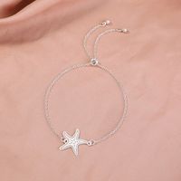 New Simple Fashion Jewelry Starfish Element Sky Blue Luminous Silver Stretchable Adjustable Bracelet Jewelry main image 7