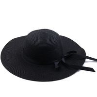 Summer New Seaside Big-brimmed Ladies Straw Hat Travel Foldable Bow Dome Straw Hat sku image 2