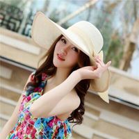 Big Brim Straw Summer Female Foldable Summer Beach Sunscreen Ladies Hat sku image 3