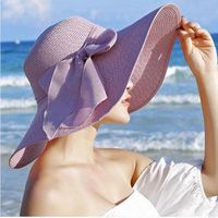 Big Brim Straw Summer Female Foldable Summer Beach Sunscreen Ladies Hat sku image 9