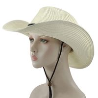 Straw Men's Summer Sunshade Big-brimmed Jazz Cowboy Ladies Outdoor Cool Hat sku image 1