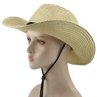 Straw Men's Summer Sunshade Big-brimmed Jazz Cowboy Ladies Outdoor Cool Hat sku image 3