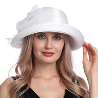 Sombrero De Playa Para Mujer Con Sombrilla De Ala Grande Y Flor De Malla A La Moda De Verano sku image 2