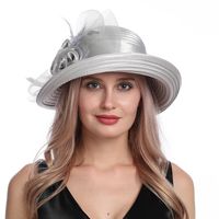 Sombrero De Playa Para Mujer Con Sombrilla De Ala Grande Y Flor De Malla A La Moda De Verano sku image 3