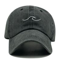 Washed Cotton Wave Embroidery Old Peaked Cap Spring And Summer Outdoor sku image 2