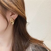 Korean Women's Autumn And Winter Geometric Interlock Alloy Earrings main image 5
