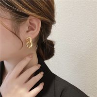 Boucles D&#39;oreilles Géométriques En Alliage Interlock Automne Et Hiver Pour Femmes Coréennes main image 8
