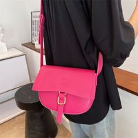 New Fashion Simple Solid Color Messenger Saddle Bag 21*17*7.5cm main image 4