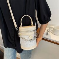 Women's New Texture Portable Bucket Messenger Bag 13.5*16.5*11.5cm main image 4