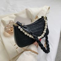 2022 New Pearl Chain Crocodile Pattern Messenger Bag 24*12*5.5cm main image 5