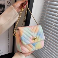 Spring And Summer Small Bag New Rhombus Embossed Chain Bag 22*17*7.5cm main image 4