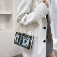 أزياء حقيبة مربع الاكريليك حقيبة نسائية 2022 حقيبة سلسلة الدولار الجديد 18 * 11 * 5 سم main image 4