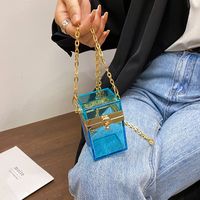 Acrylic Transparent Box Women's Autumn Fashion Jelly Chain Shoulder Messenger Bag 6*9*6cm main image 5
