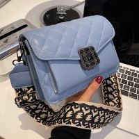 Rhombus Women's New Wide Shoulder Strap Crossbody One-shoulder Small Square Bag Simple 20.5*14*11cm main image 3