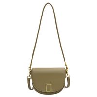 Bolso De Mensajero De Moda Nueva Hebilla De Metal Bolso De Sillín De Color Sólido 14 * 21 * 6 Cm sku image 3