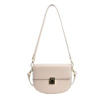 Simple Metal Buckle Female Bag Retro Shoulder Messenger Saddle Bag 21*16*7cm sku image 1