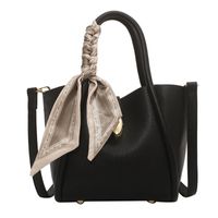 New Trendy Fashion Silk Decoration Portable One-shoulder Bucket Bag 28*18*11cm sku image 2