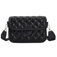New Rhombus Embossed Solid Color Wide-band Messenger Small Square Bag 23*6*16cm sku image 2