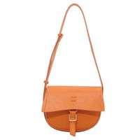New Fashion Simple Solid Color Messenger Saddle Bag 21*17*7.5cm sku image 4