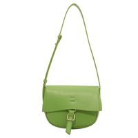New Fashion Simple Solid Color Messenger Saddle Bag 21*17*7.5cm sku image 6