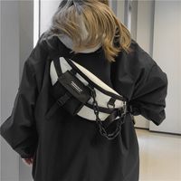 Casual Waist Bag Korean Style Simple Female Student Nylon Shoulder Bag 35*9*16cm sku image 1