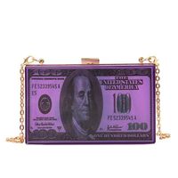Fashion Acrylic Box Bag Women's Bag 2022 New Dollar Chain Bag 18*11*5cm sku image 3