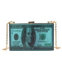 أزياء حقيبة مربع الاكريليك حقيبة نسائية 2022 حقيبة سلسلة الدولار الجديد 18 * 11 * 5 سم sku image 4