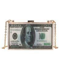 Fashion Acrylic Box Bag Women's Bag 2022 New Dollar Chain Bag 18*11*5cm sku image 6