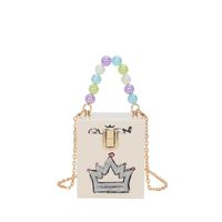 Acrylic Women's New Fashion Hand-held Small Square Crown One-shoulder Messenger Bag11*13*11cm sku image 8