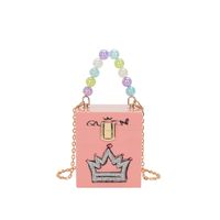 Acrylic Women's New Fashion Hand-held Small Square Crown One-shoulder Messenger Bag11*13*11cm sku image 12