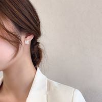 Silver Needle Korean New Style Opal Four-leaf Clover Simple Fashion Temperament Earrings Earrings Women sku image 1