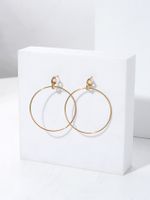 Fashion Stainless Steel 18k Gold Plated Large Hoop Earrings main image 1