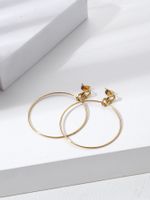 Fashion Stainless Steel 18k Gold Plated Large Hoop Earrings main image 4