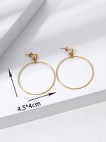 Fashion Stainless Steel 18k Gold Plated Large Hoop Earrings main image 6