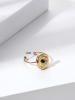 Simple Stainless Steel 18k Gold Plated Flower Carved Open Ring main image 4