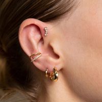 Fashion Irregular Bump Simple Ear Buckle Texture Round Copper Earrings main image 1