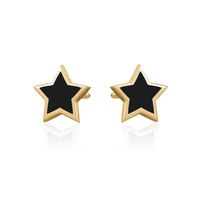 Fashion Multi-color Drop Glue Star Simple Copper Stud Earrings main image 6