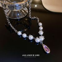 Goutte D&#39;eau Incrustée De Perles Mode Nouvelle Chaîne De Clavicule En Gros main image 3