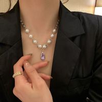 Goutte D&#39;eau Incrustée De Perles Mode Nouvelle Chaîne De Clavicule En Gros main image 4