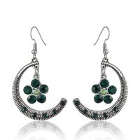 Fashion New Crescent Flower Retro Alloy Earrings Wholesale main image 1