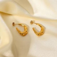 Fashion Irregular Shaped C-shaped Stainless Steel Earrings Wholesale main image 3