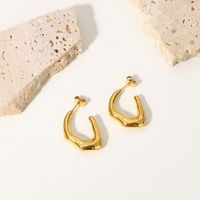 Fashion Irregular Shaped C-shaped Stainless Steel Earrings Wholesale main image 5