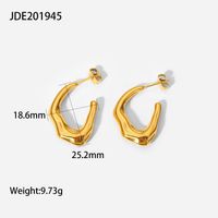 Fashion Irregular Shaped C-shaped Stainless Steel Earrings Wholesale main image 6