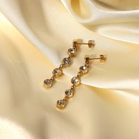 Fashion Geometric Plating Stainless Steel Zircon Gold Plated Earrings main image 1