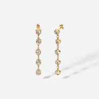 Fashion Geometric Plating Stainless Steel Zircon Gold Plated Earrings main image 6