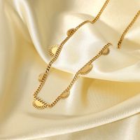 Retro 18k Gold-plated Stainless Steel Sun Tassel Cuban Chain Necklace main image 4