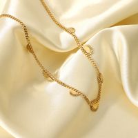 Retro 18k Gold-plated Stainless Steel Sun Tassel Cuban Chain Necklace main image 5